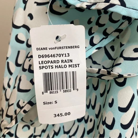 NWT Diane Von Furstenburg SIILK Beonica Leopard Rain Spots Halo Kaftan Dress S - Picture 7 of 16